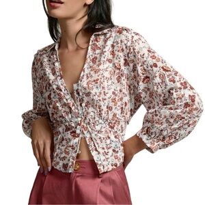 Anthropologie Floral Blouse